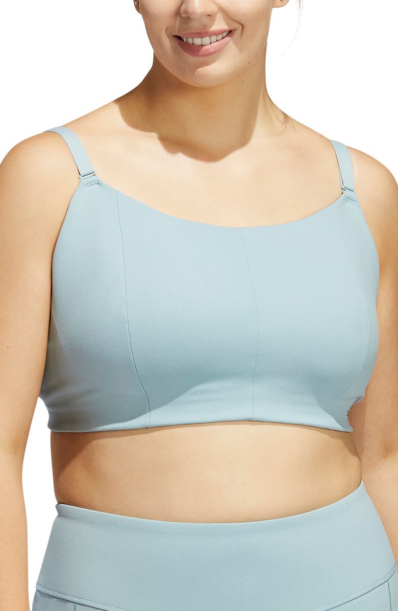 adidas Yoga Studio Recycled Polyester Blend Sports Bra, Main, color,