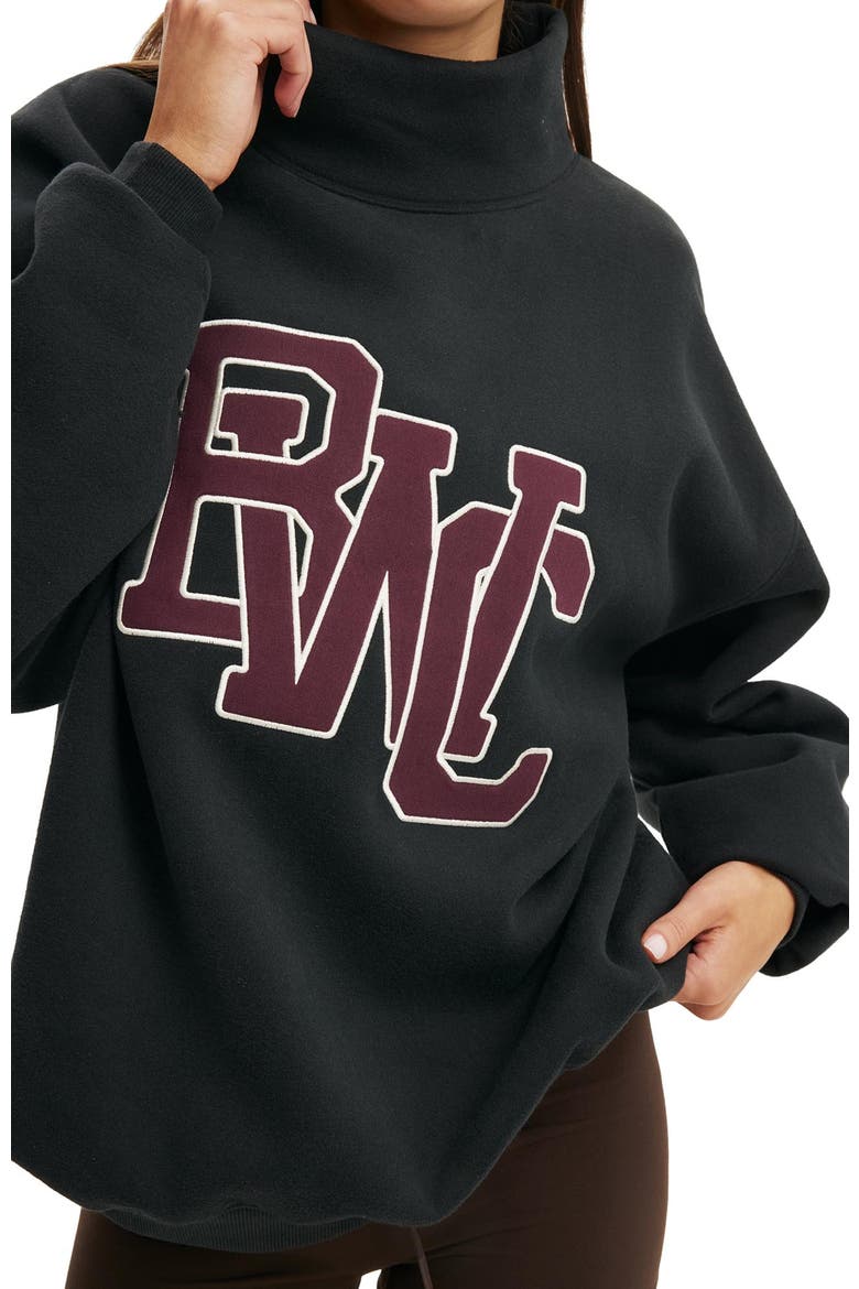 Women's Active Plush Funnel Neck Sweatshirt, Alternate, color, Black Bwc