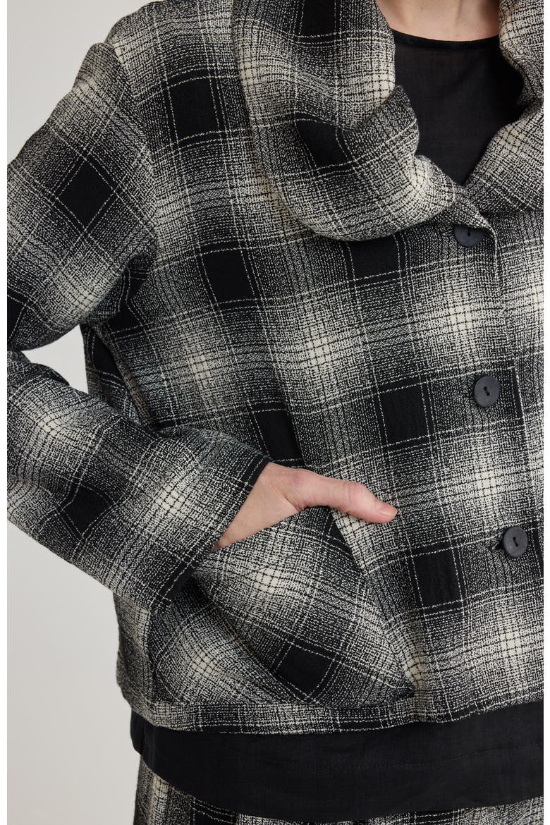 Ellis Plaid Jacket, Alternate, color, Ecru Plaid