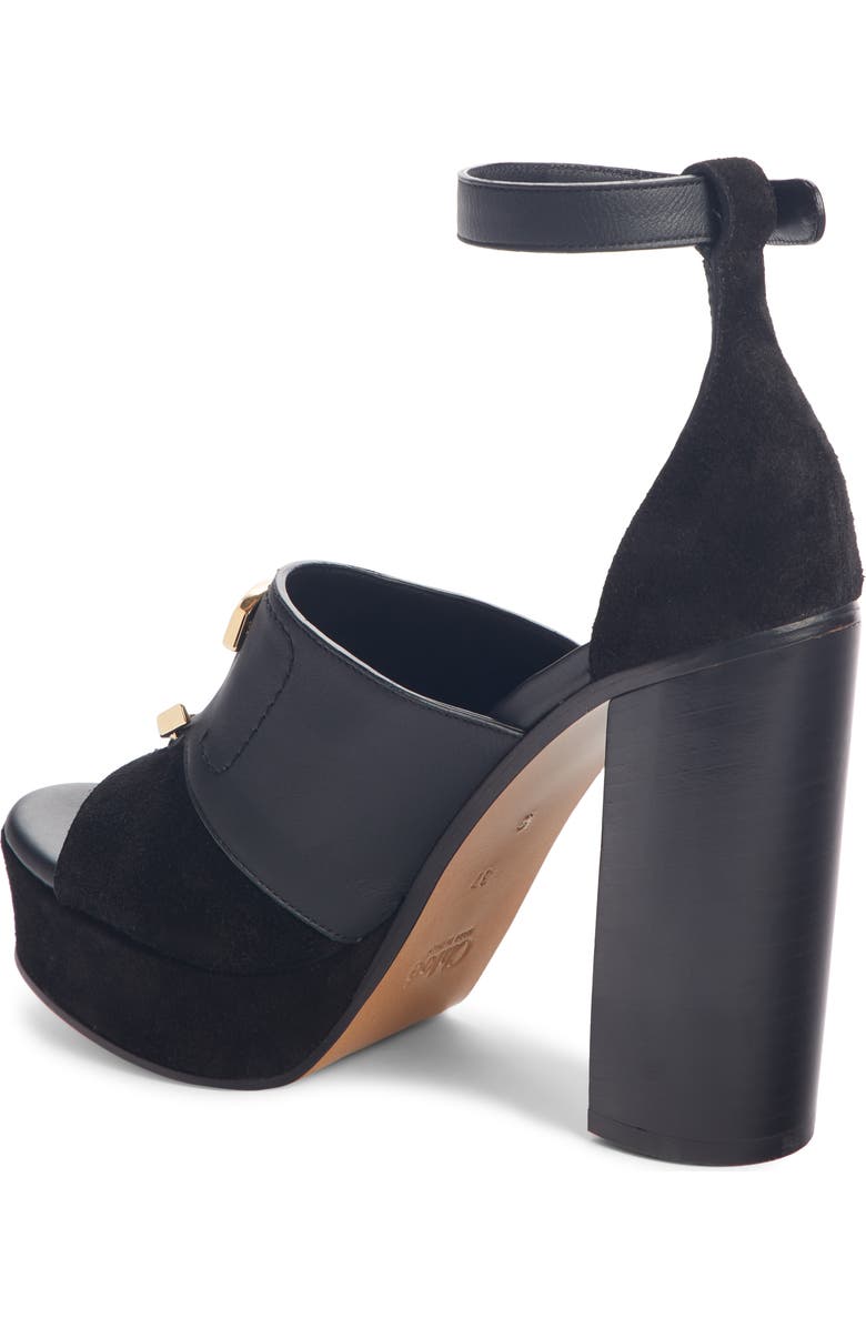 Chloé C Logo Platform Ankle Strap Sandal, Alternate, color,