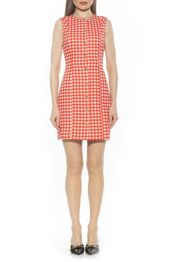 Alexia Admor Bridgette Vest Sheath Dress In Red Gingham