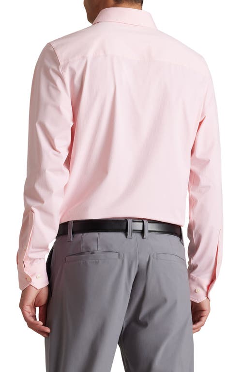 Rhone Commuter Semi Spread Collar Performance Button-up Shirt In Pink Mini Windowpane