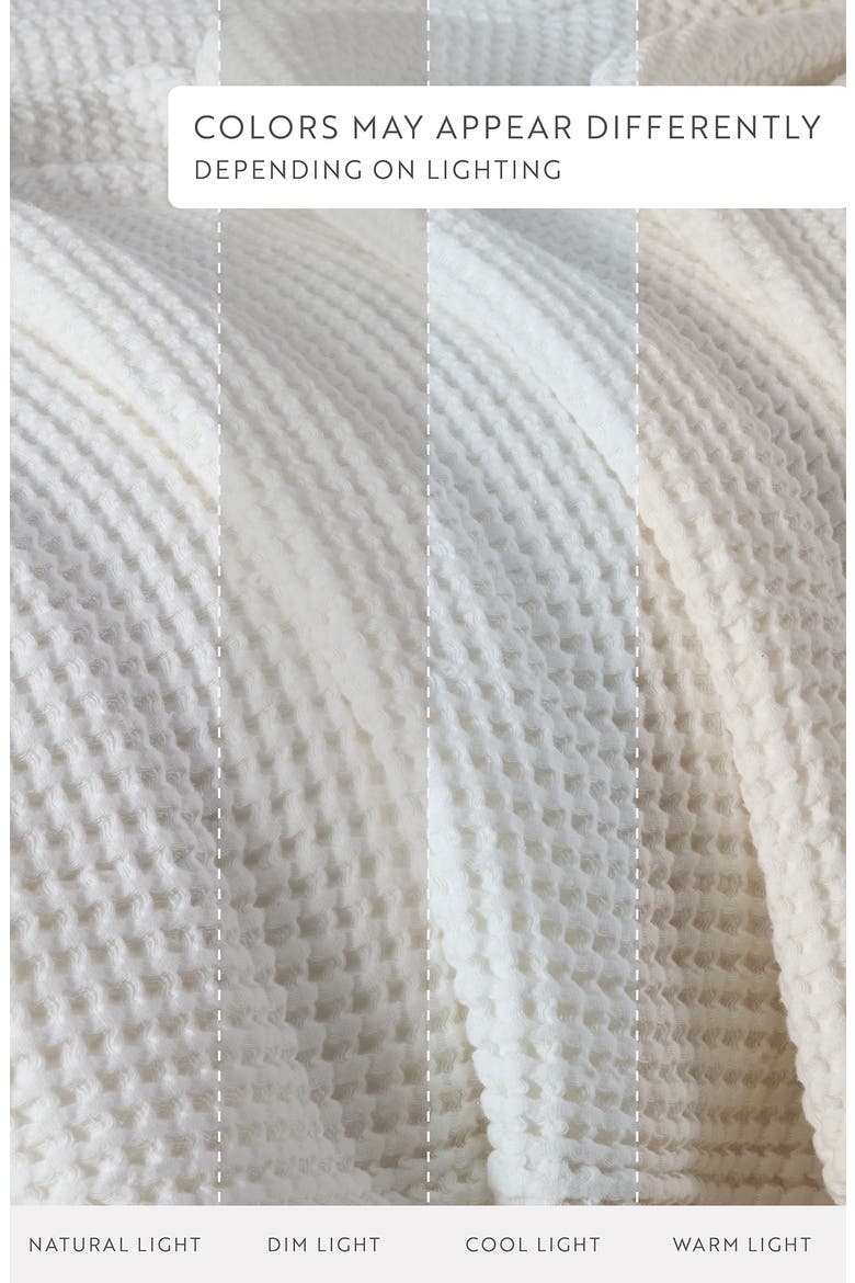 Waffle Weave Cotton Blanket, Alternate, color, WHITE