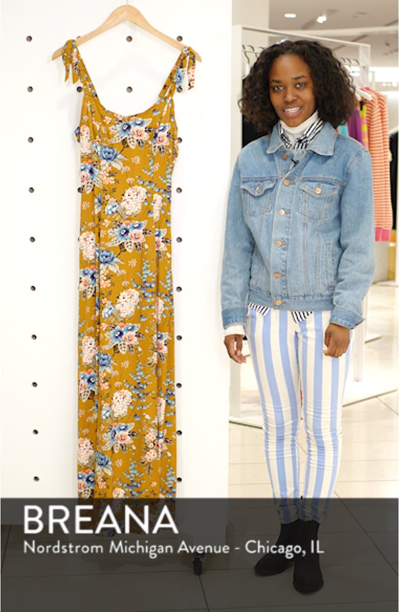 Floral Tie Strap Maxi Dress, sales video thumbnail