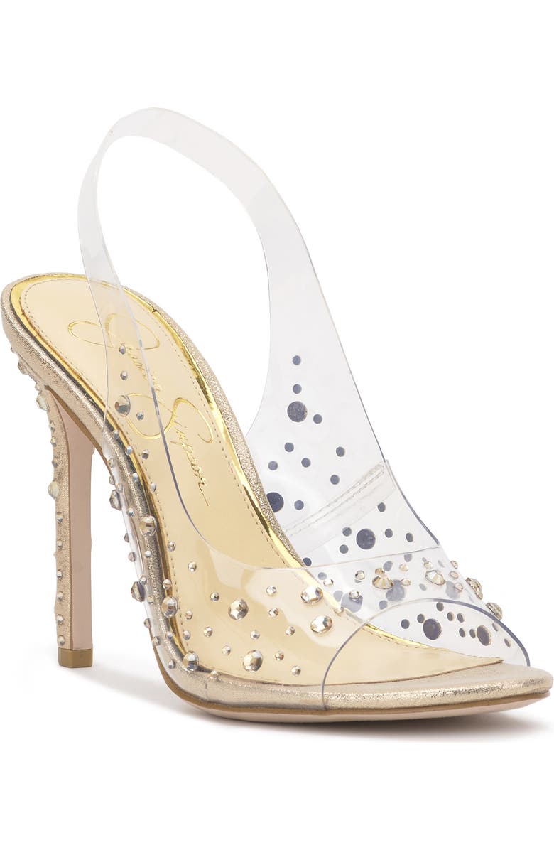 Jessica Simpson Jaisey Slingback Sandal, Main, color, Clear/ Gold