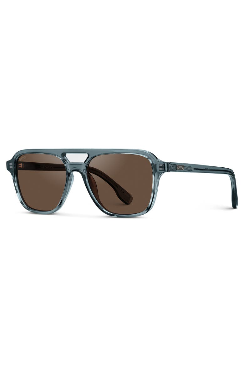 Dean - 54mm Double Bridge Aviator Polarized Sunglasses, Alternate, color, Crystal Stone Blue