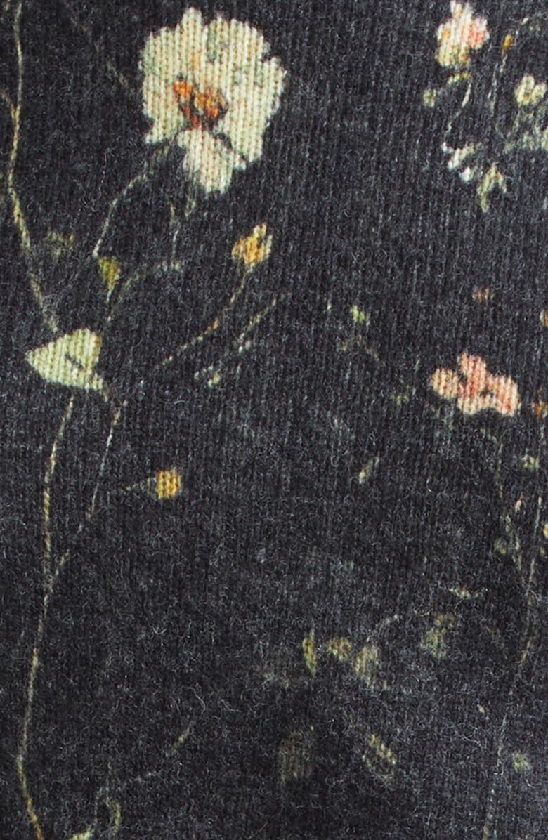 R13 Floral Distressed Merino Wool Baby Sweater, Alternate, color, Floral On Black