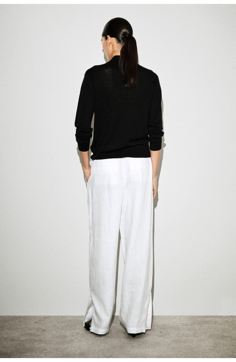 COS Elasticated Linen Barrel-Leg Pants, Alternate, color, White