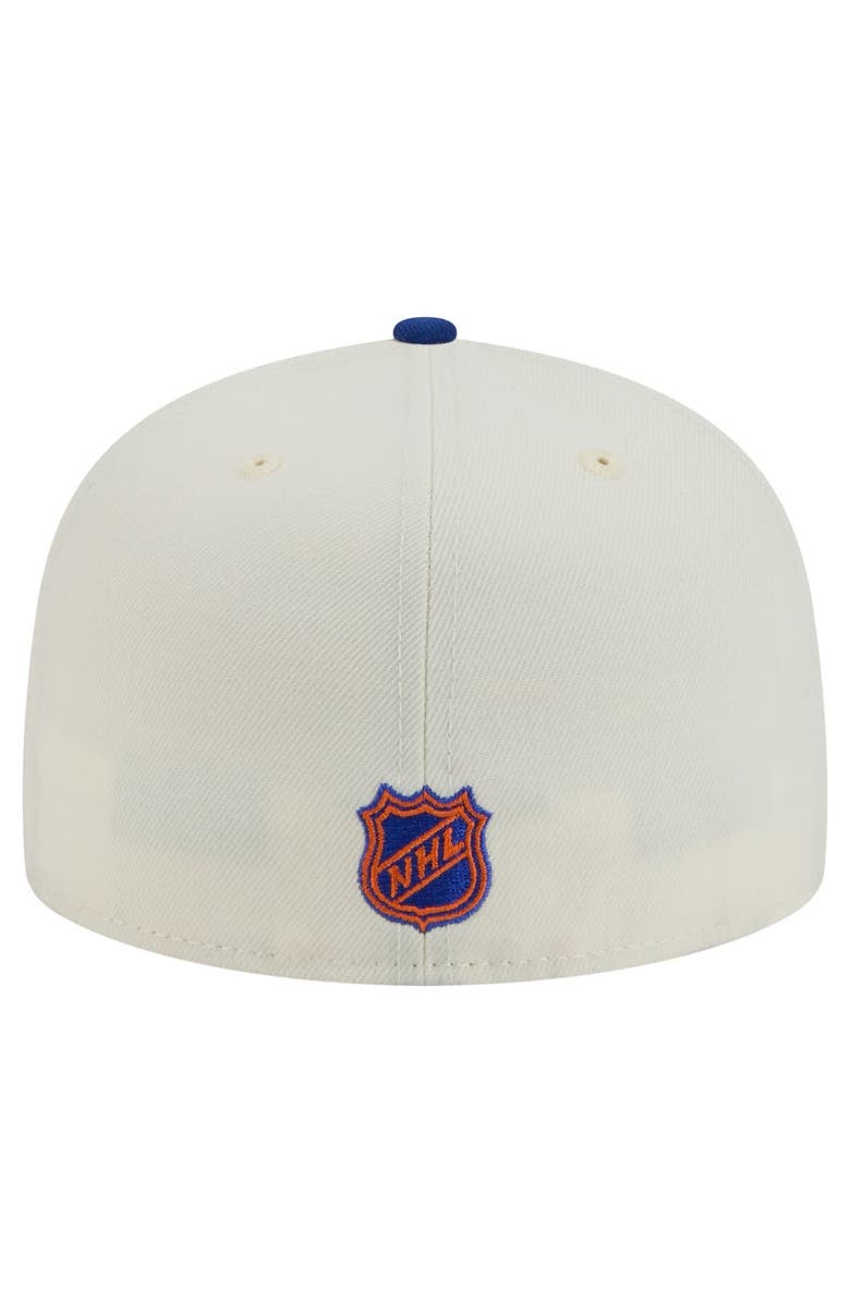 New Era Men's New Era White New York Islanders Chrome Two-Toned 59FIFTY Fitted Hat, Alternate, color, Cream
