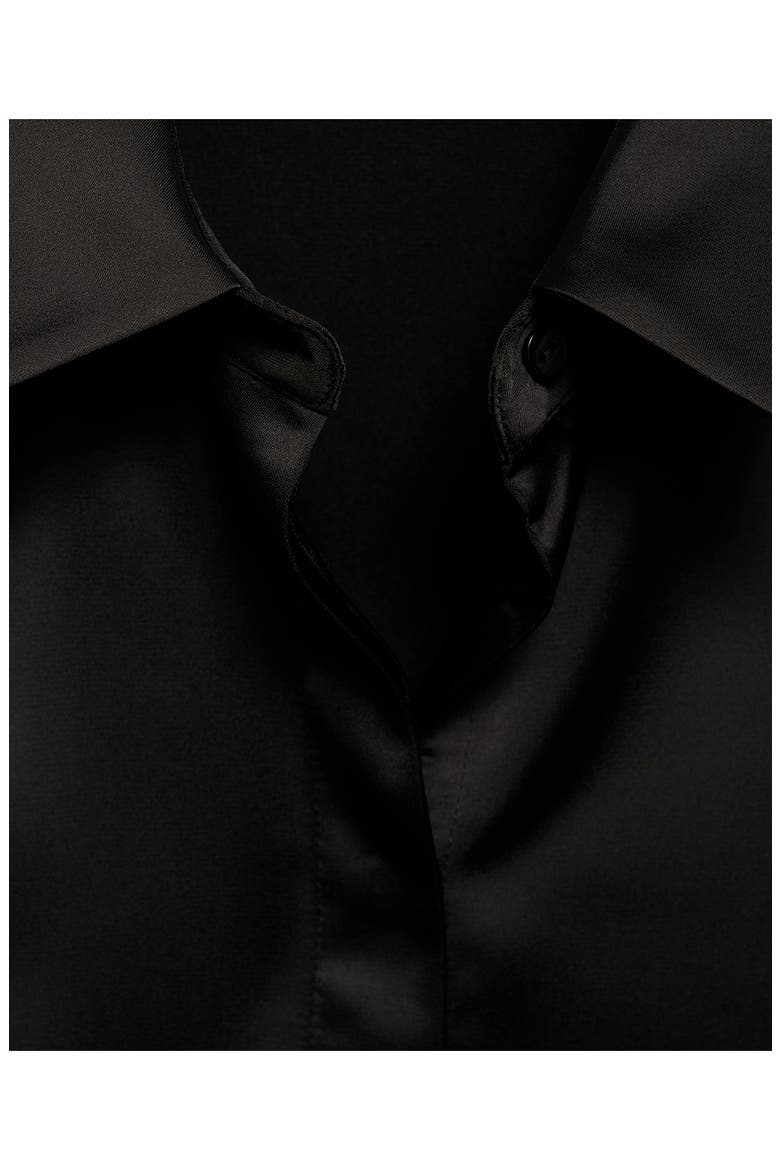 Regular Fit Satin Shirt, Alternate, color, BLACK