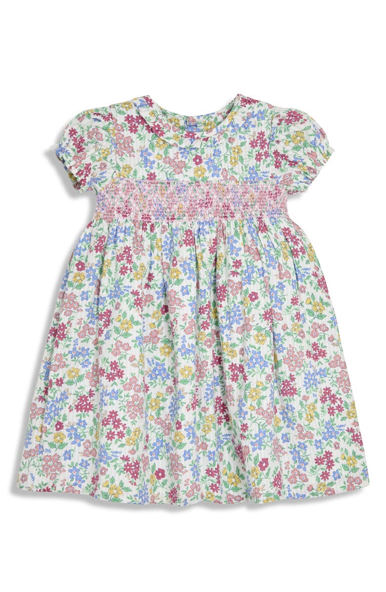 JOJO MAMAN BEBE Smocked Floral Dress & Bloomers, Alternate, color, White
