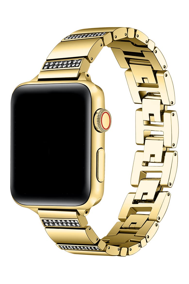 Soleil Rhinestone Watchband, Alternate, color, GOLD