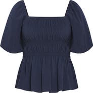 City Chic Irina Smocked Puff Sleeve Top
