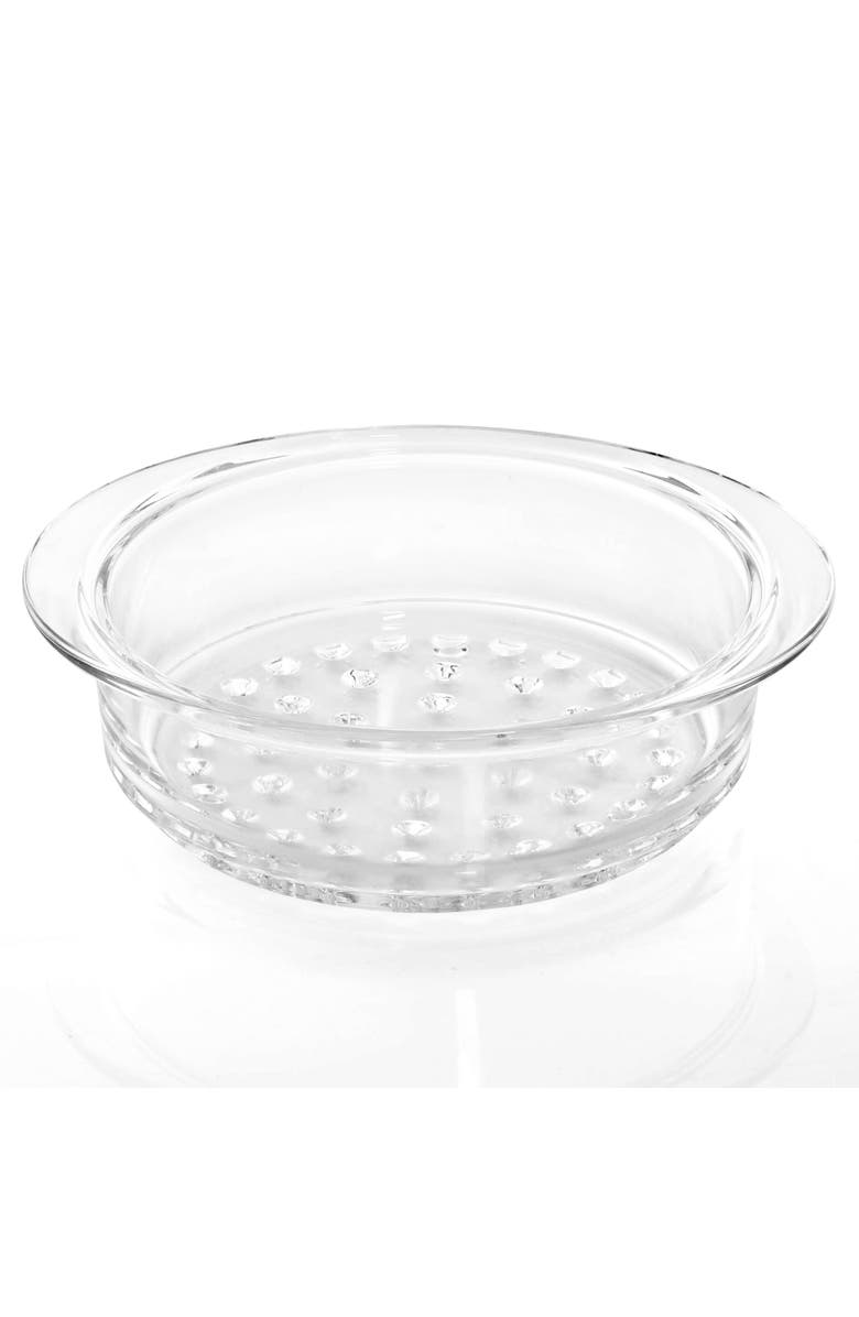 Kenmore Elite Oak Park 3 Quart Enameled Cast Iron Casserole with Lid and Glass Steamer, Alternate, color, Blue