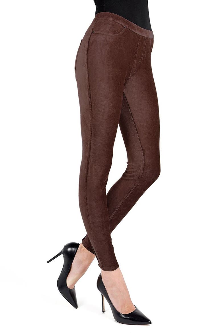 Thin Ribbed Corduroy Leggings, Main, color, JAVA