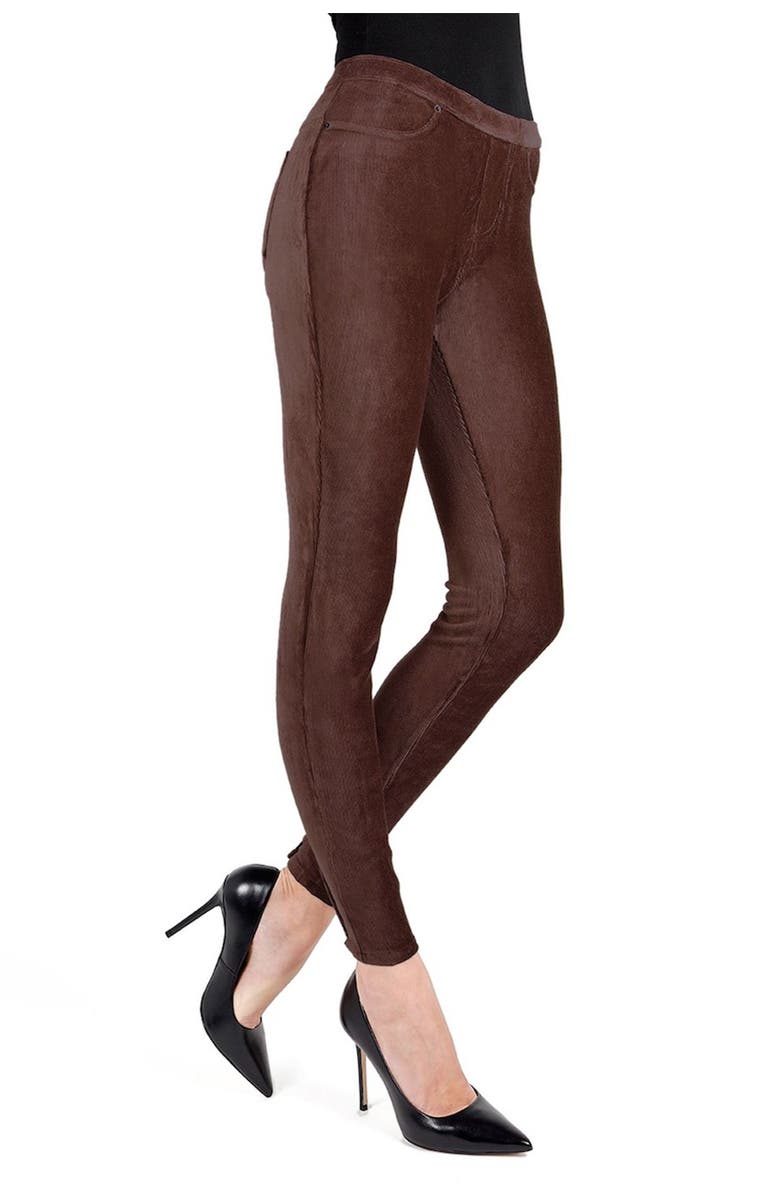 MeMoi Thin Ribbed Corduroy Leggings, Main, color, Java