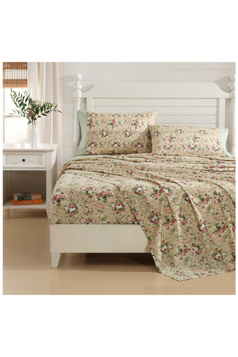 Serene Dream 4-Piece Cotton Sheet Set, Alternate, color, PASTEL BROWN