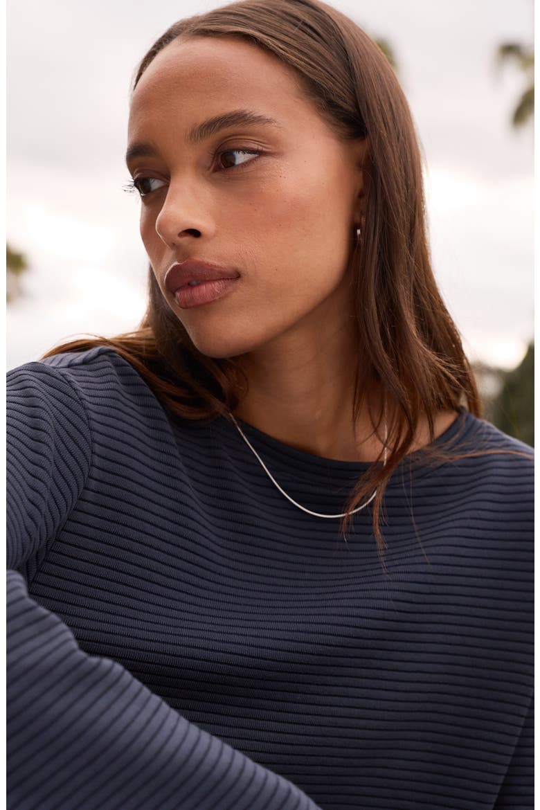 Coastal Rib Boat Neck Top, Alternate, color, NAVY BLAZER