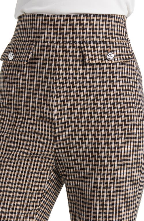 Hugo Boss Boss Tubeka Check Print Straight Leg Pants In Brown