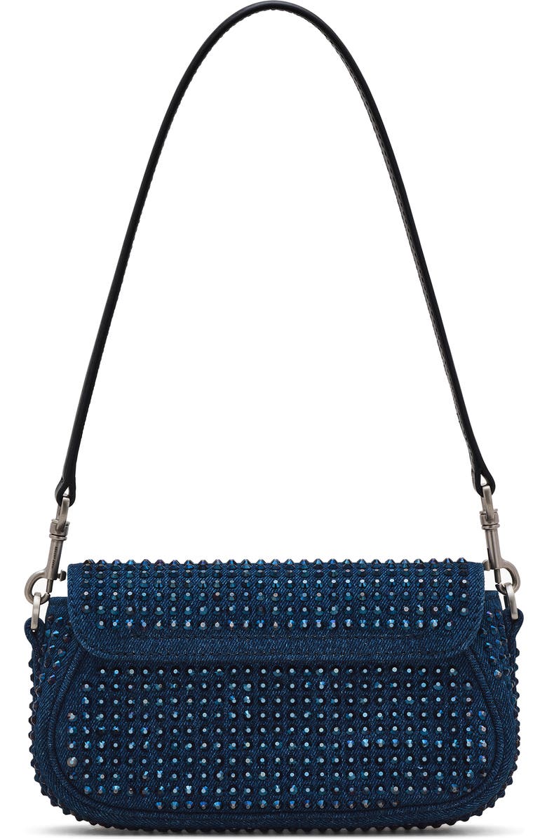 Marc Jacobs The Clover Crystal Embellished Denim Shoulder Bag, Alternate, color,
