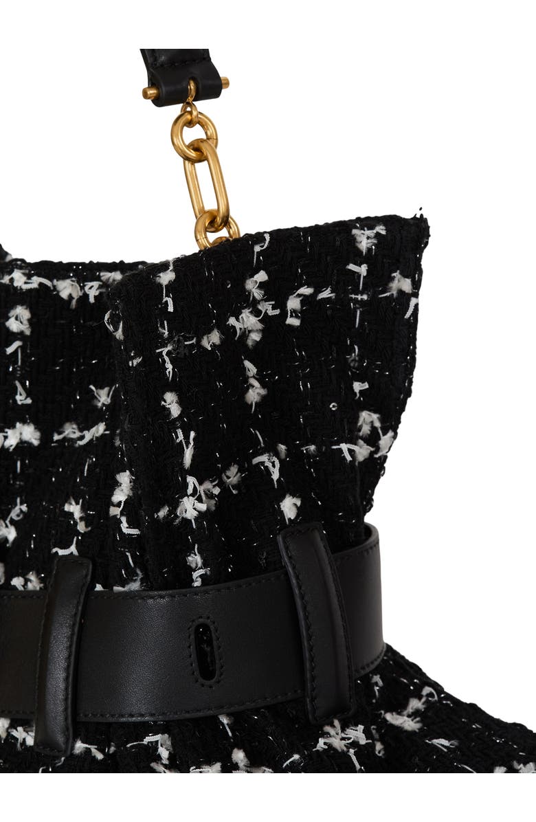 Balmain Medium Anthem bag in tweed, Alternate, color, Black