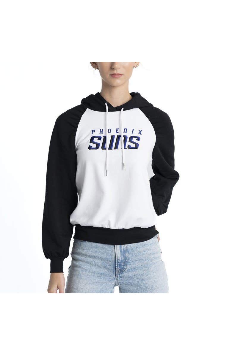 LUSSO Women's Lusso White Phoenix Suns Marlowe Tri-Blend Raglan Pullover Hoodie, Main, color, White