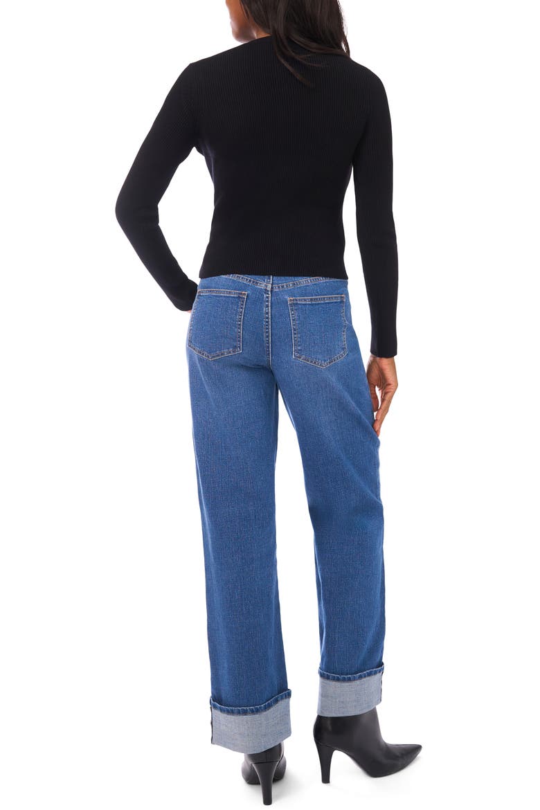 Ribbed Crop Cardigan, Alternate, color, RICH BLACK