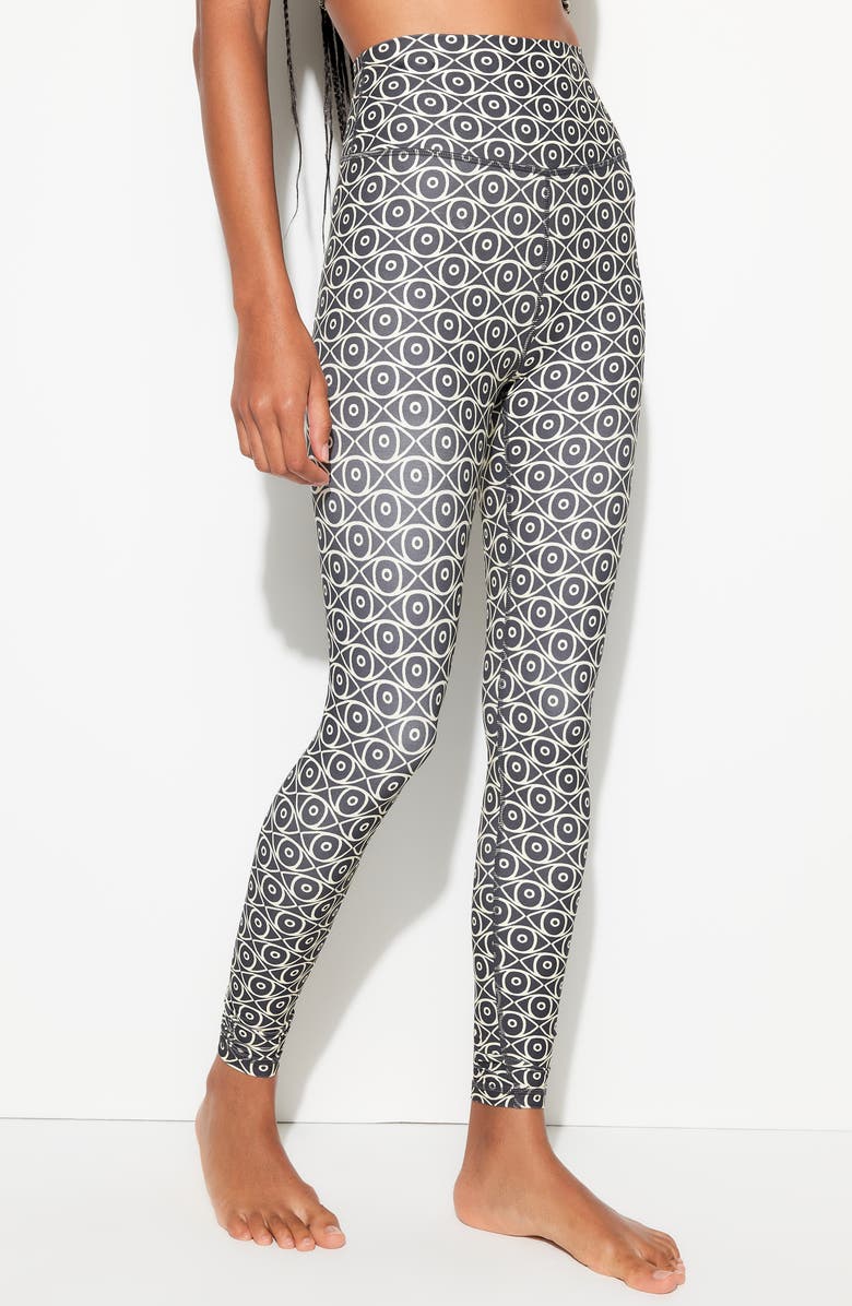 Spiritual Gangster Mystic Eye Lotus 7/8 NirvanaTech Leggings, Alternate, color, Ash