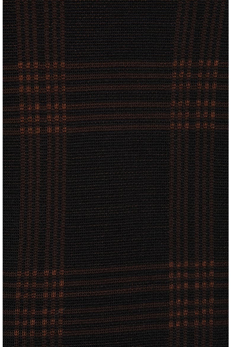Check Knit Jacket, Alternate, color, BLACK/ COFFEE/ COGNAC