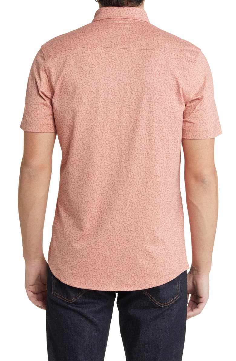 Nordstrom Tech-Smart Trim Fit Floral Short Sleeve Button-Down Shirt, Alternate, color, 