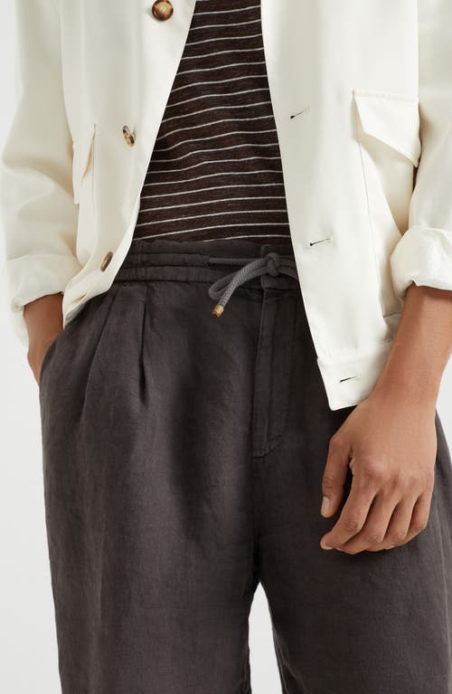 Brunello Cucinelli Bermuda Shorts With Drawstring In Coffee
