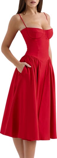Samaria Fit & Flare Midi Cocktail Dress