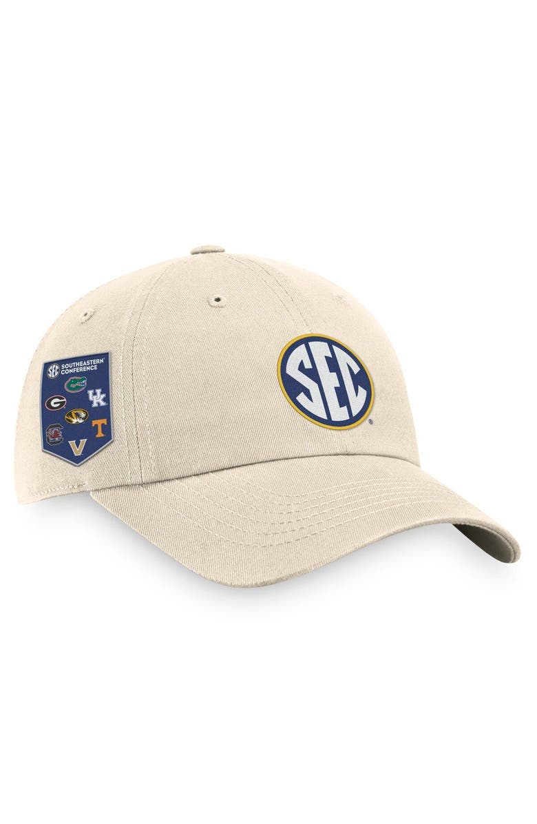 TOP OF THE WORLD Men's Top of the World Natural SEC Banner Adjustable Hat, Alternate, color, Natural