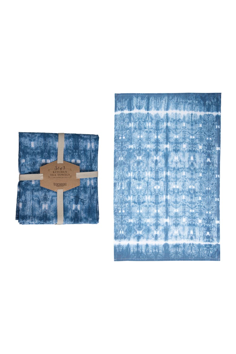 Cotton 27 in Multicolor Spring Shibori Dish Towels Set of 3 Perfect for Kitchen Textiles and Spring Decor, Main, color, Multicolored