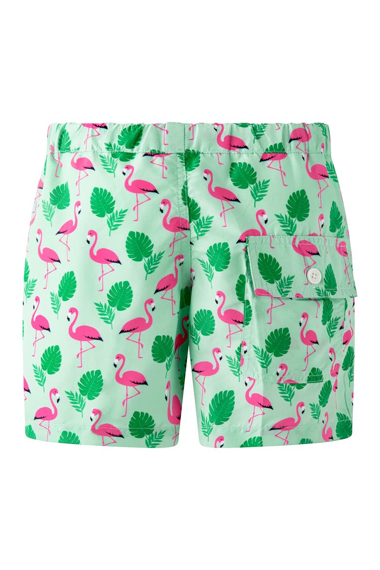 Flamingo Swim Shorts, Alternate, color, Green