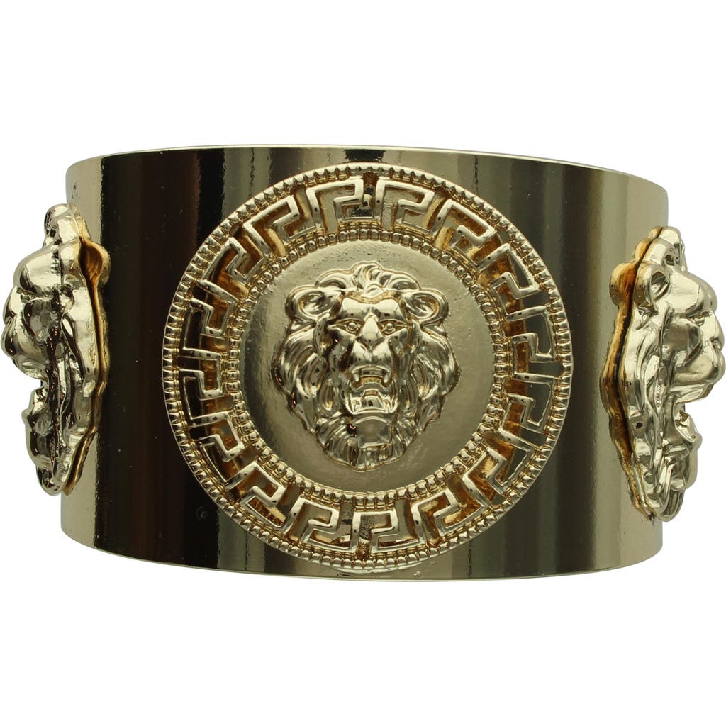 Olivia Welles Lion Head Cuff Bracelet In Gold