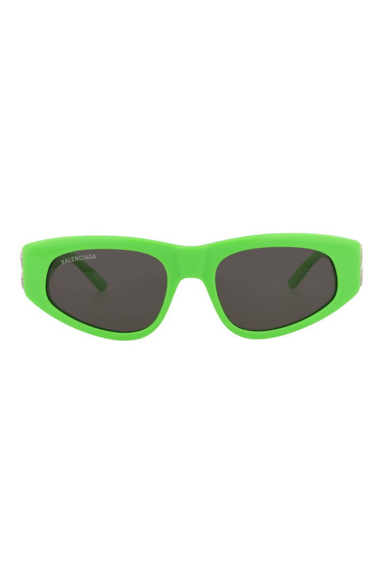 53mm Rectangle Sunglasses, Main, color, GREEN SILVER GREY