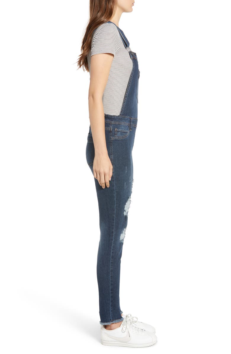 Tinsel Ripped Skinny Overalls, Alternate, color, 