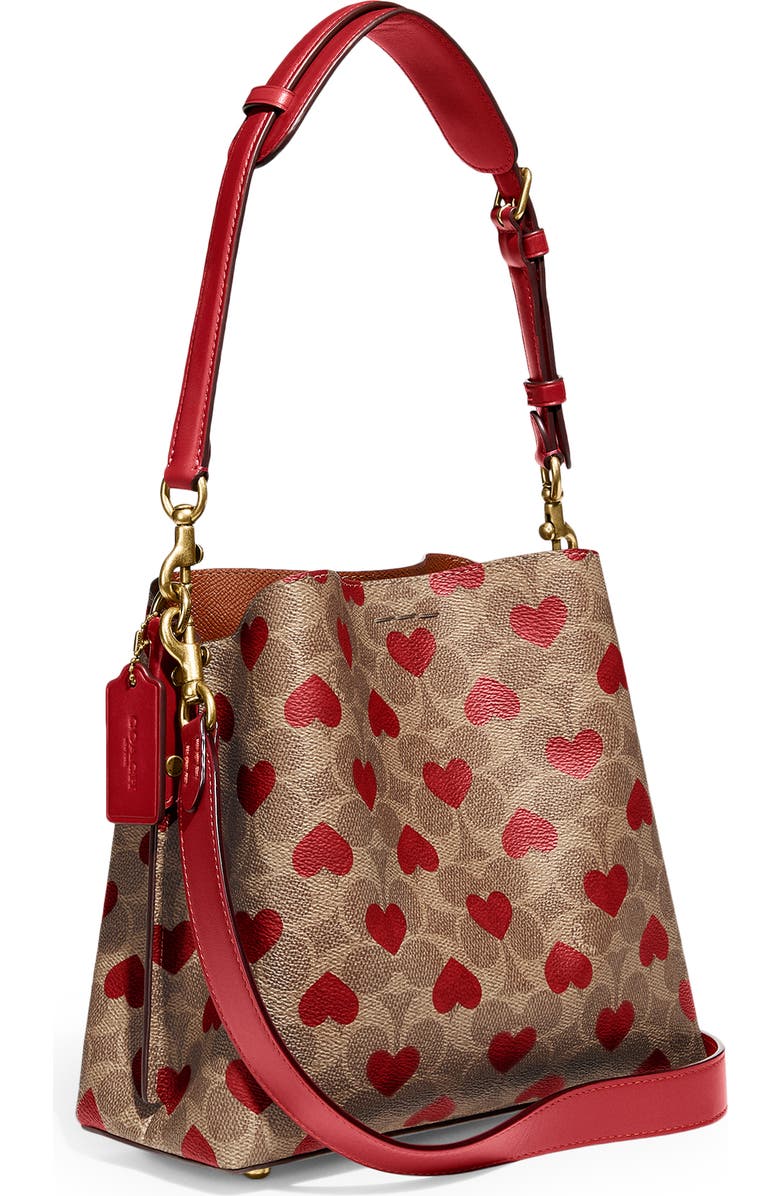 COACH Signature Coated Canvas & Hearts Crossbody Bag, Alternate, color,