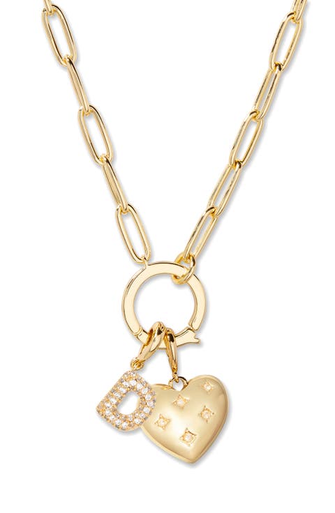 Lillian Initial Heart Charm Necklace