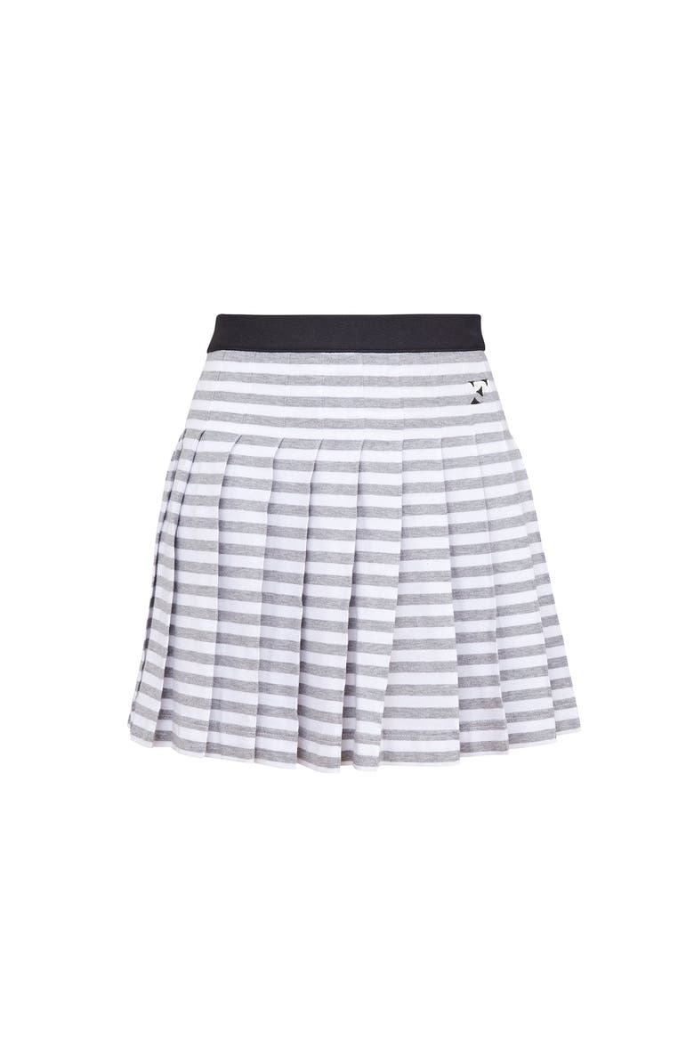 Ivy Pleated Skirt, Main, color, Stone Stripe W/ Black Trim