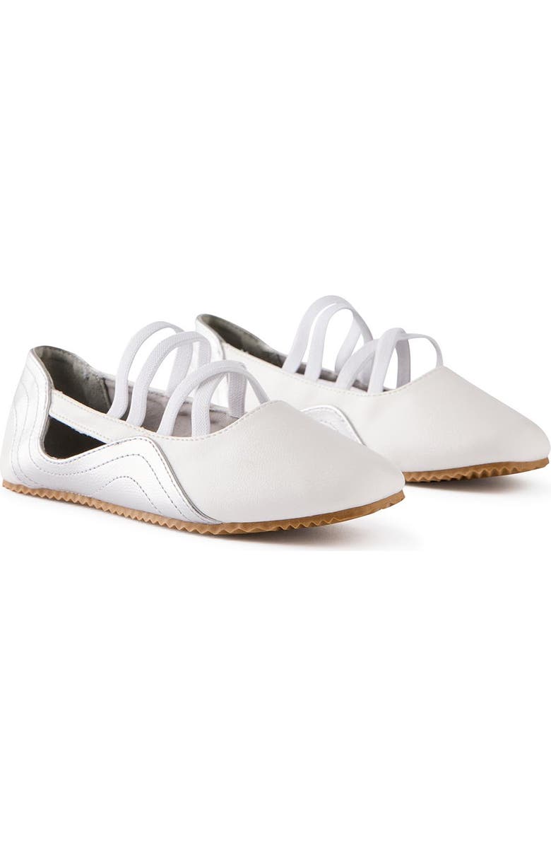 Cotton On Kids Kid's Spencer Sporty Flats, Alternate, color, White Silver