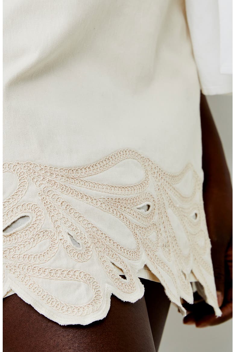 Ateena Embroidered Cotton Miniskirt, Alternate, color, ECRU