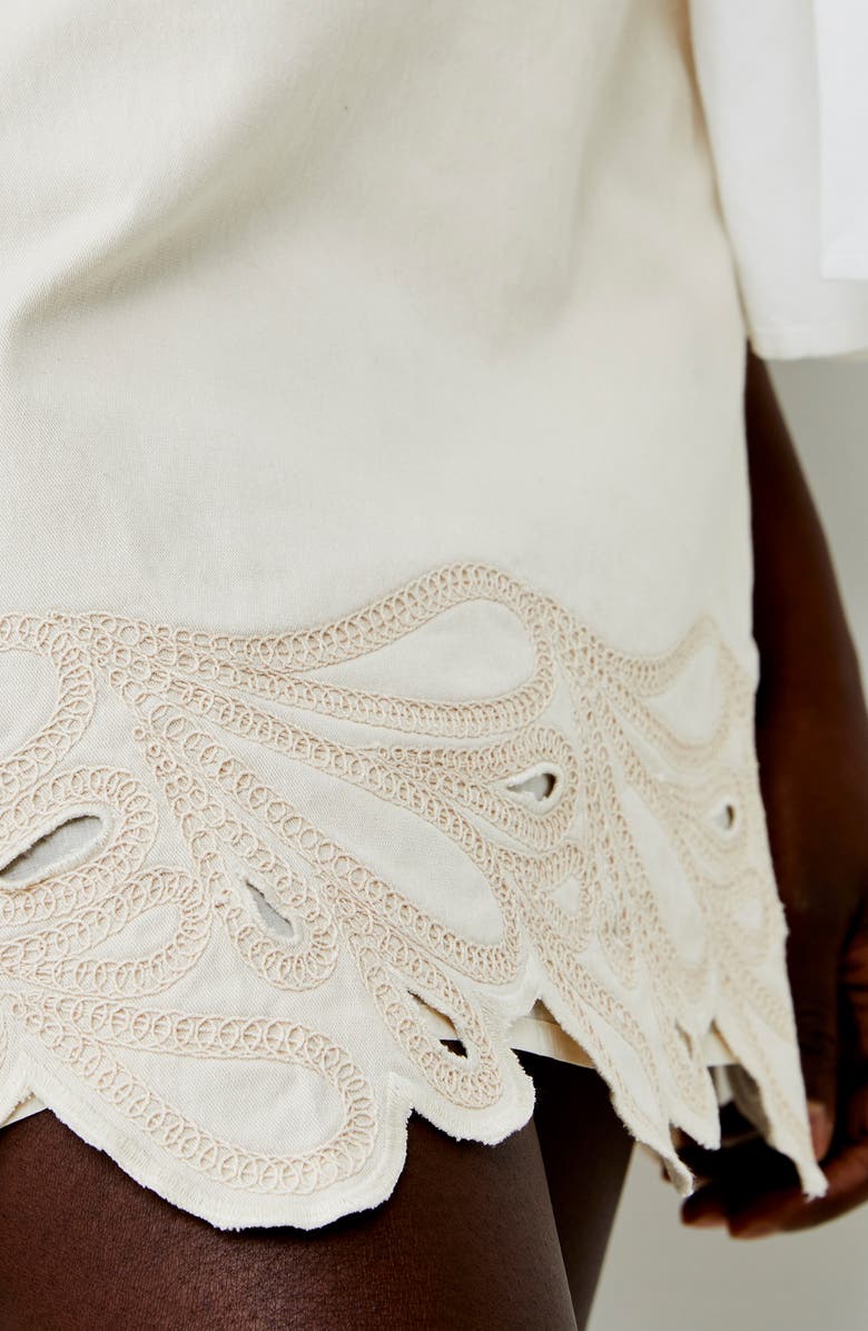 French Connection Ateena Embroidered Cotton Miniskirt, Alternate, color,