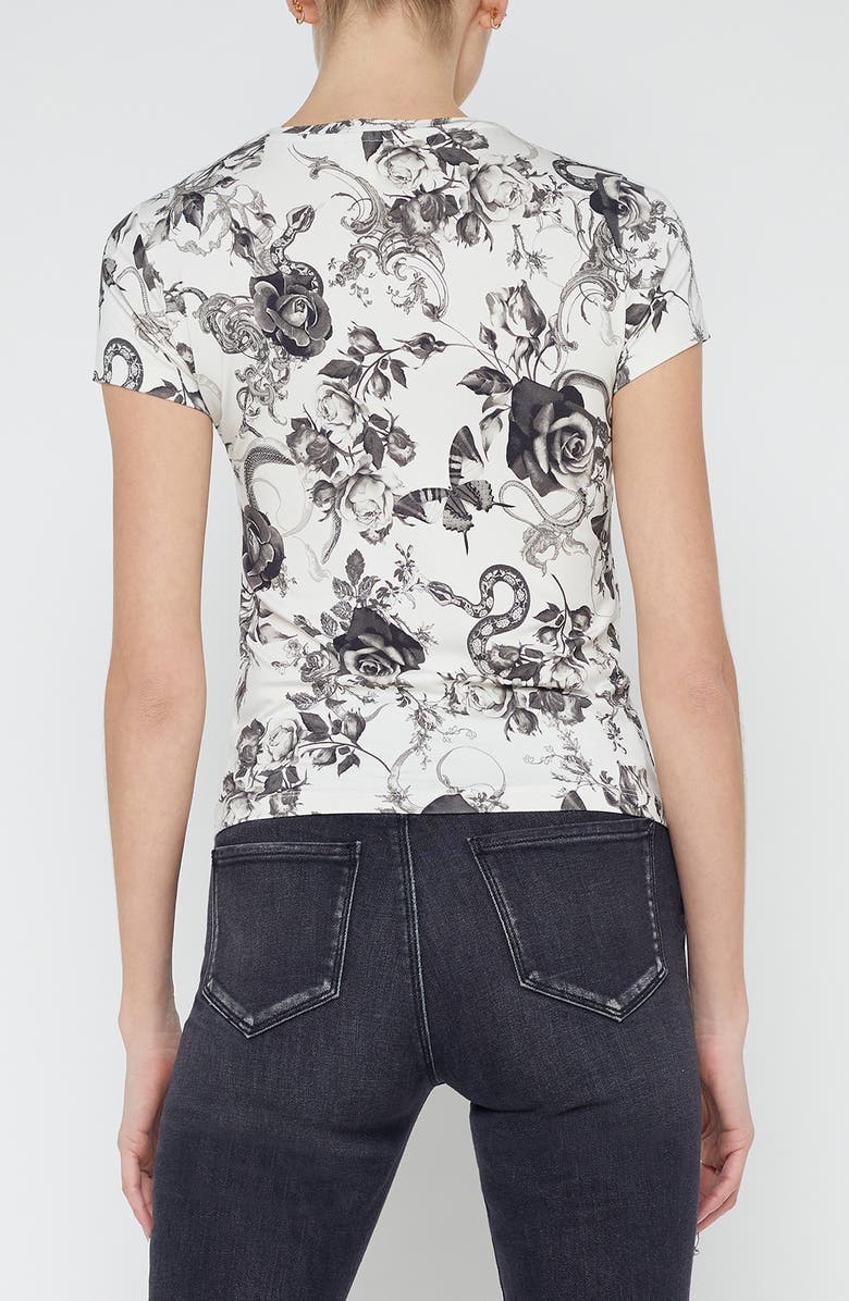 L'AGENCE Ressi Baroque Floral Print T-Shirt, Alternate, color, 