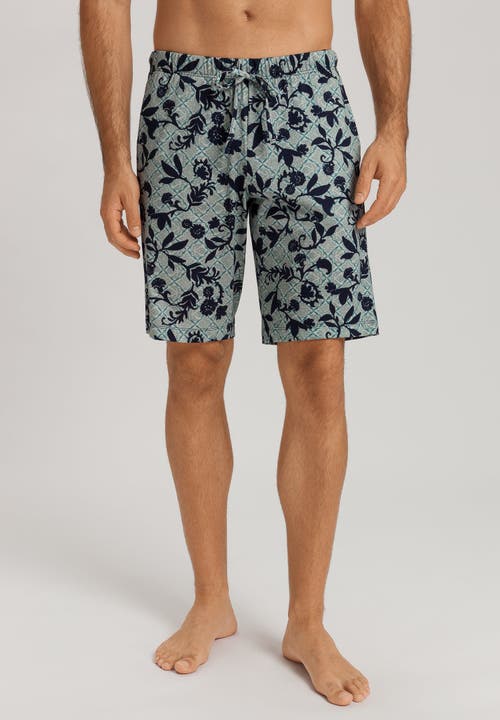 Hanro Night And Day Drawstring Cotton Shorts In Moonshine Tiles