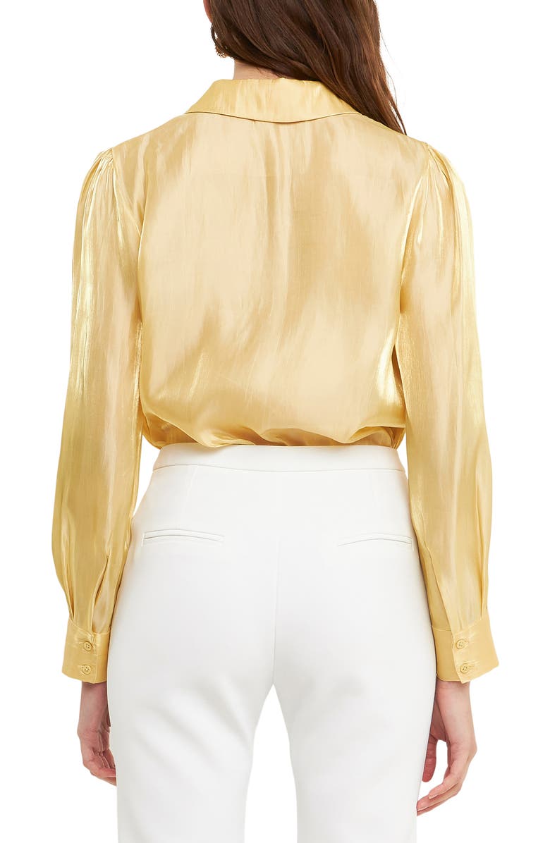 Endless Rose Sheer Satin Shirt, Alternate, color, Creamy Yellow