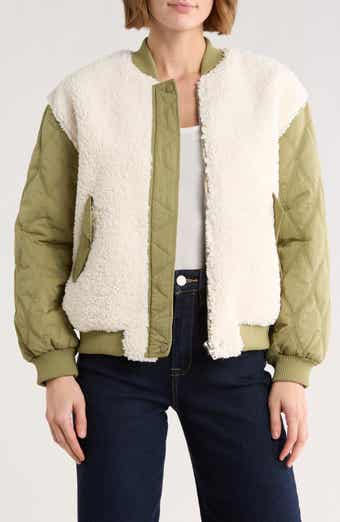 BLANKNYC Mixed Media Bomber Jacket