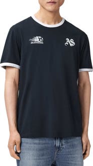 AllSaints Bleus Cotton T-Shirt
