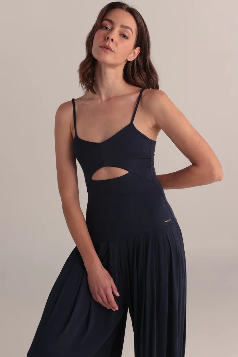 Solar Jumpsuit Soft Rayon Yoga Lounge, Alternate, color, Black